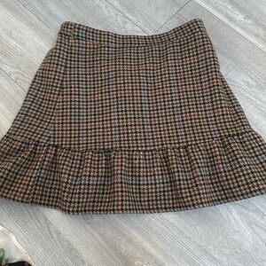 J crew factory plaid brown mini skirt